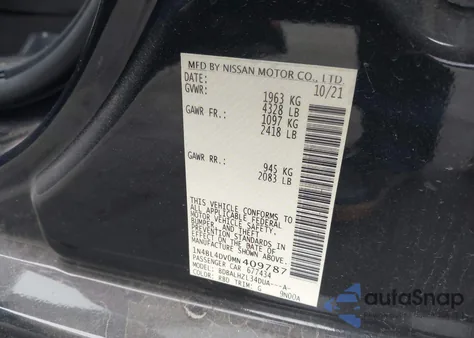 2021 Nissan Altima Sv Fwd from USA, damaged, VIN 1N4BL4DV0MN409787